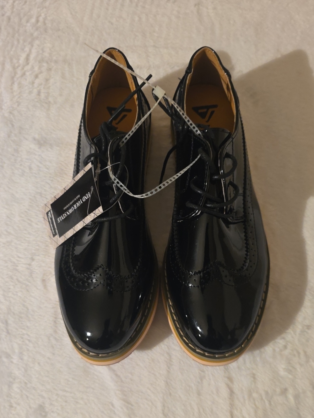 Kids Black Patent Lace-Up Dress Shoes